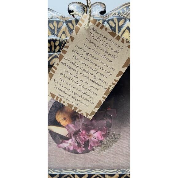 Tiger Lily Picture Frame Hand Painted USA Holds Picture 4x4" VTG? - Picture 6 of 7